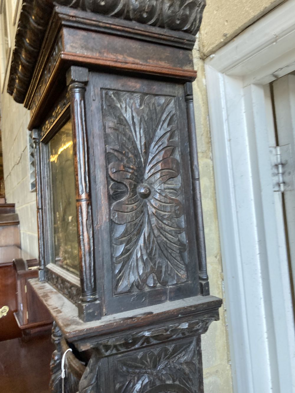 A 19th century carved oak 30-hour longcase clock, Thomas Templer, London,